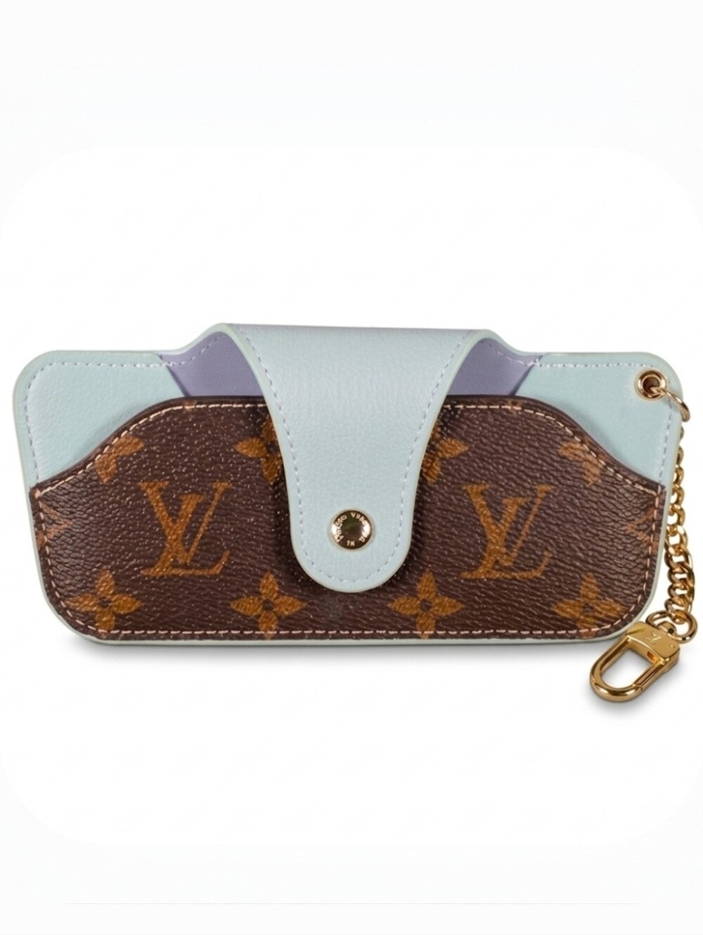 🩵🤎 Baby Blue + Brown Monogram Sunglasses Eyewear Case w/Box
